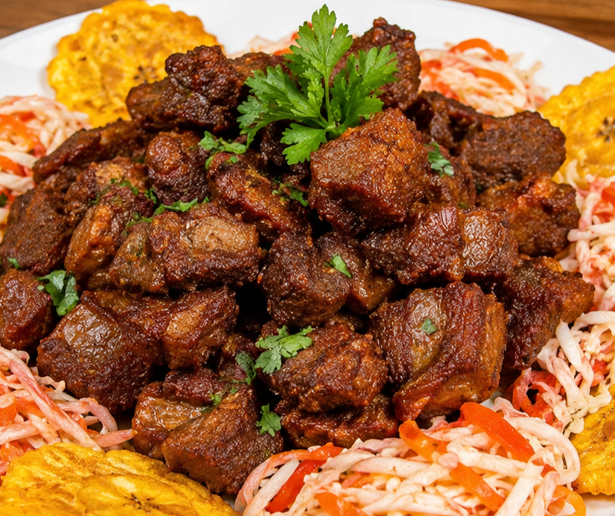 Signature griot platter from Le Gout Lakay Restaurant